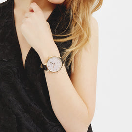 Lurisia Pearl Face Leather Strap Watch
